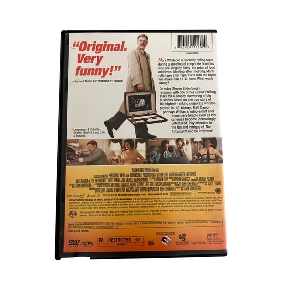 The Informant! DVD 2009 Comedy Movie Matt Damon Steven Soderbergh Pre-Owned - Picture 4 of 4
